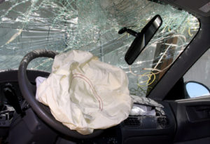 Air bag that is deployed from a nasty car wreck.